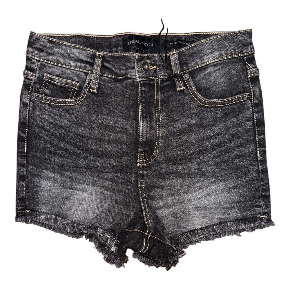 Kendall & Kylie Black High-Waisted Jean Shorts Frayed Hem
